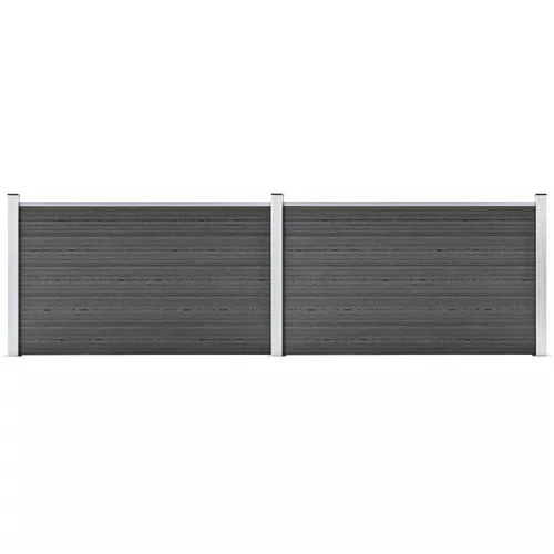  Set panela za ogradu WPC 353 x 105 cm crni