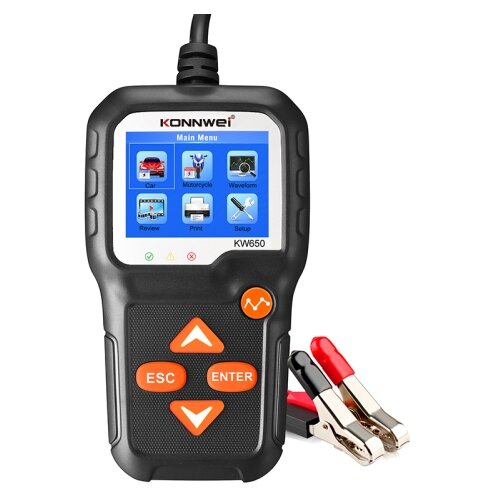 SARAHE KW650 6V-12V detektor akumulatorja za avtomobilske in motorne kosilnice z 2,4-palčnim barvnim zaslonom in grafom valovnih oblik, (22132544) Cene