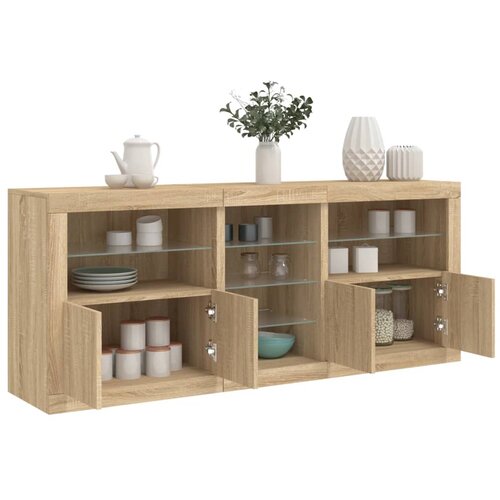  Komoda s LED svjetlima boja hrasta sonome 162 x 37 x 67 cm Cijene