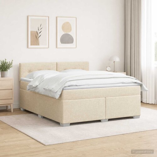  s box springom, madracem i LED-om Krem 180 x 200 cm Cene