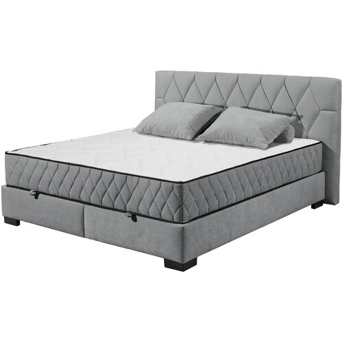 MID.YOU POSTELJA Z VZMETNICO 180 cm x 200 cm , tekstil, leseni material antracit Slike
