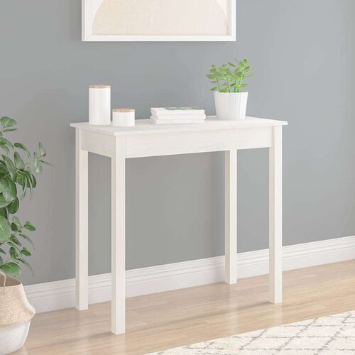  Konzolni stol bijeli 80 x 40 x 75 cm od masivne borovine Slike