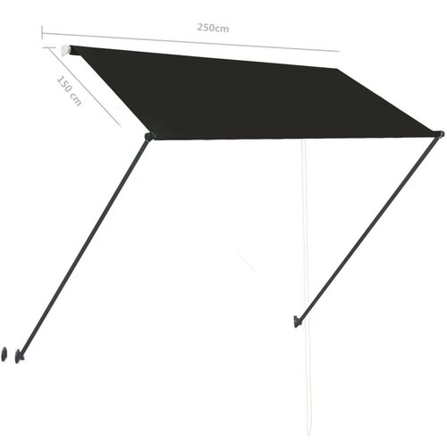  Tenda na uvlačenje s LED svjetlima 250 x 150 cm antracit Slike