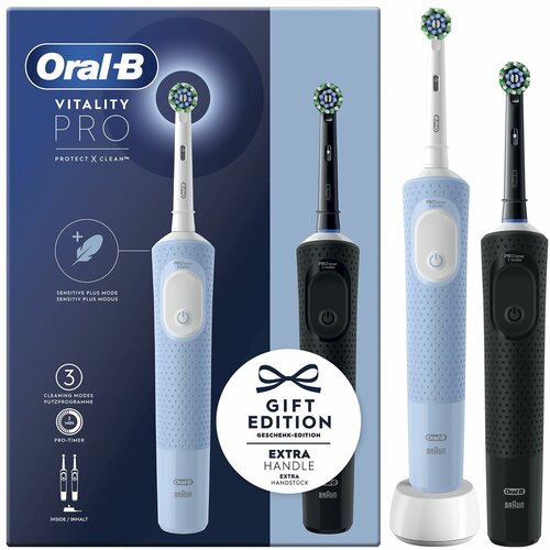 Braun Oral-B Vitality Pro Duo Adult Rotating-oscillating toothbrush Black, Blue, White Slike