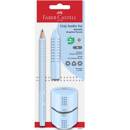 Faber-Castell Set Grip Jumbo (3-delni), sky blue Slike