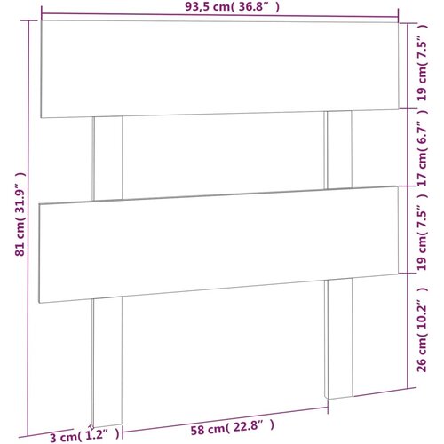  Uzglavlje za krevet boja meda 93,5 x 3 x 81 cm masivna borovina Slike