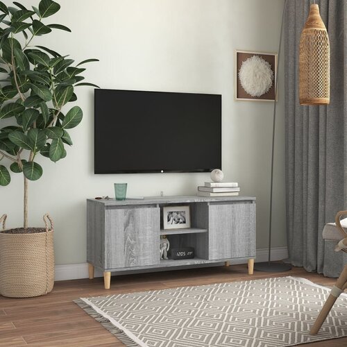TV ormarić s drvenim nogama boja sivog hrasta 103,5x35x50 cm Cene