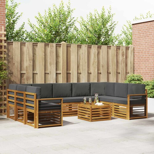  Set vanjskih sofa 10 kom. Prirodna i antracit Cijene