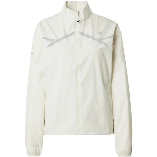 Asics Sportska jakna 'LITE-SHOW' srebrno siva / vuneno bijela