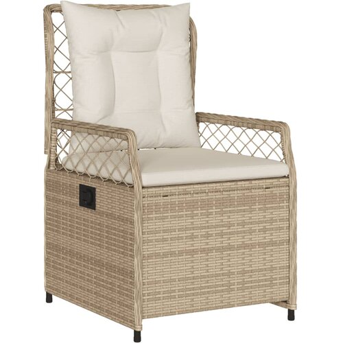 5-dijelni vrtni blagovaonski set od poliratana s jastucima bež 160 x 80 x 74 cm Slike
