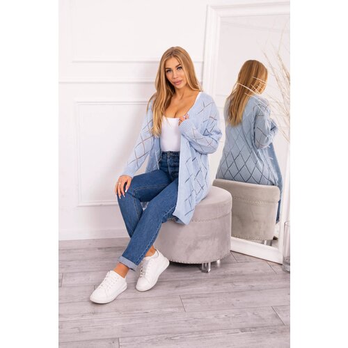 Kesi Blue sweater with geometric pattern Cene