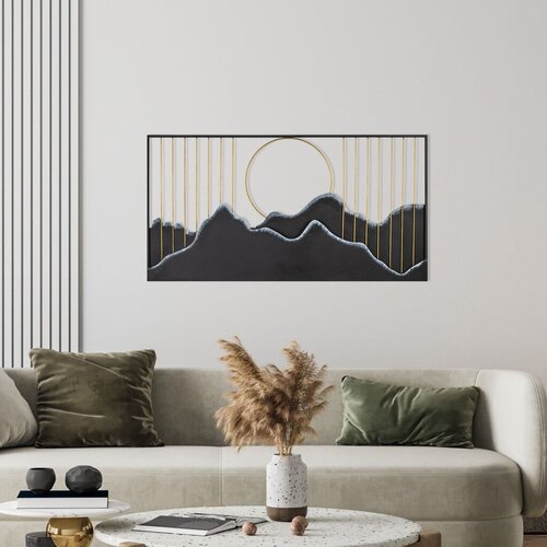 Wallity zidna dekoracija Sagarmatha-1, 114x4x60 cm, crno-zlatne boje Slike