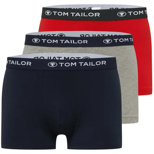 Tom Tailor Bokserice tamno plava / siva melange / crvena / bijela