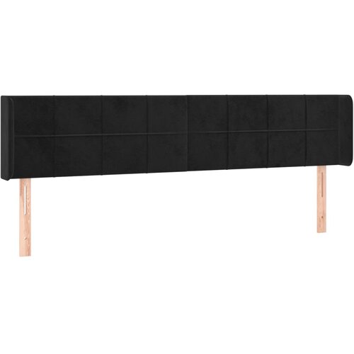 Maison Chic posteljno vzglavje - vzglavna omarica - nočna omarica z ušesi črno 163x16x78/88 cm žamet, (21709884) Cene