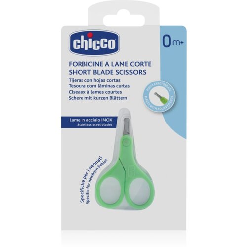 Chicco Short Blade Scissors dječje škarice za nokte sa zaobljenim vrhom 0 m+ 1 kom Cijene