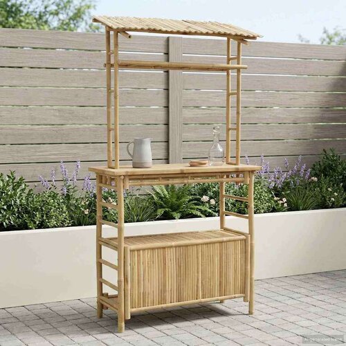 Vanjski bar stol s pohranom Prirodna 110 x 50 x 210 cm Bambus - Bar stol (110 cm) Cene