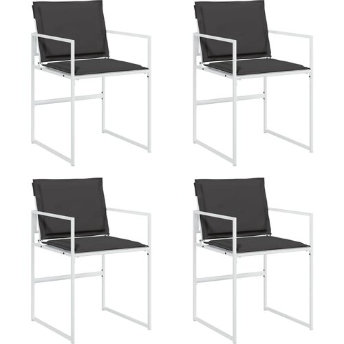 Maison Chic Vrtni stoli - Stol za vrt z blazinami 4 kosi belo jeklo in tekstilen JS2199, (21877013) Cene