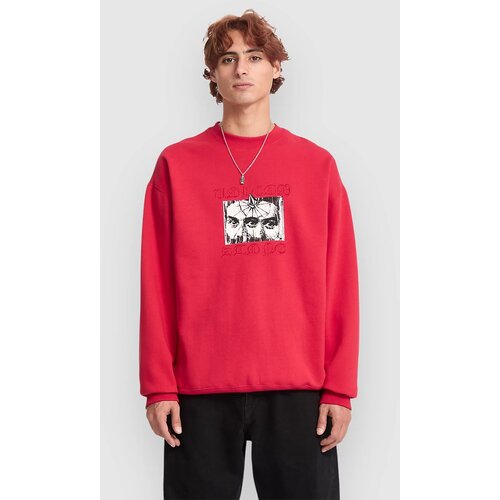 Volcom Stoneye Crew Pulover lifeguard red Cene