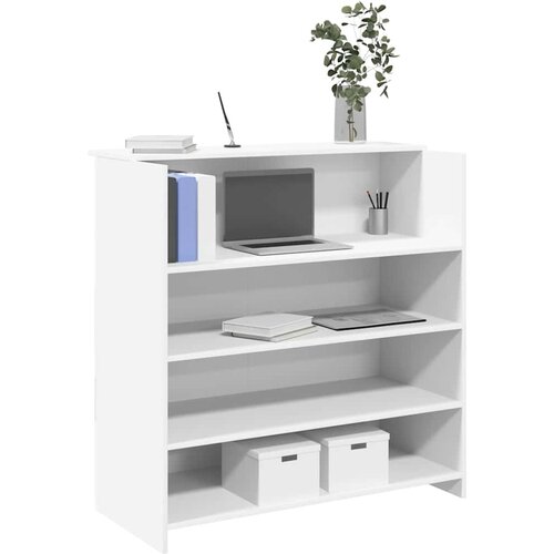 VidaXL Recepcijski stol bijeli 100x50x103,5 cm od konstruiranog drva Slike