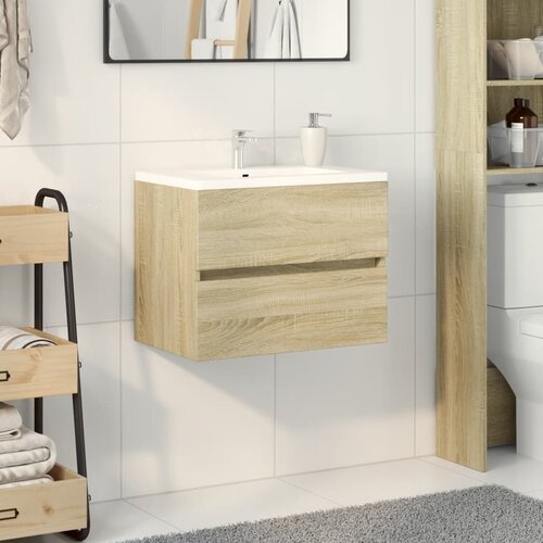 Ormarić za umivaonik boja hrasta sonome 60x38,5x45 cm iverica Slike