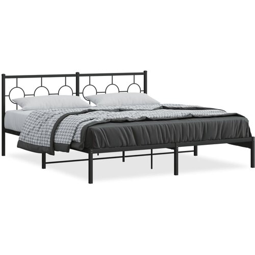vidaXL Metalni okvir za krevet s uzglavljem crni 183x213 cm Cijene