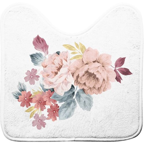 Douceur d intérieur Bijela/ružičasta kupaonska prostirka za WC 45x45 cm Jayana – Cijene