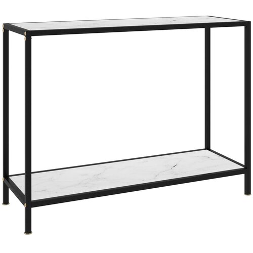  Konzolni stol bijeli 100 x 35 x 75 cm od kaljenog stakla Cene