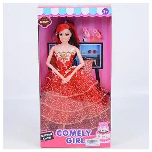 Magic Toys Comely Girl 28cm velika modna lutka v rdeči večerni obleki z dodatki Cene