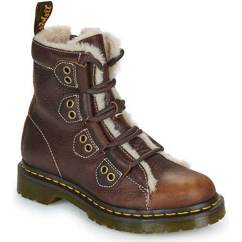 Dr. Martens Pol&amp;scaron;kornji 1460 Lace to Toe Boot Dark Brown Grizzly Kostanjeva Slike
