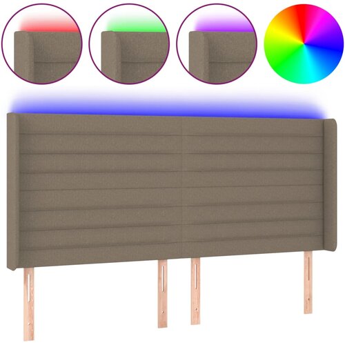 Maison Chic led posteljno vzglavje - vzglavna omarica - nočna omarica taupe 183x16x118/128 cm blago, (21706274) Cene