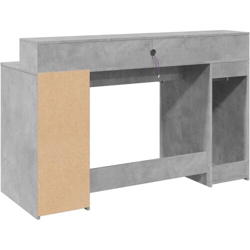  Radni stol s LED svjetlima sivi 140x55x91 cm konstruirano drvo Slike