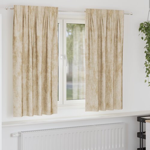 VidaXL Velvet zavese 2 kosa z žepom za &amp;scaron;ipko Krem 175x140 cm Slike