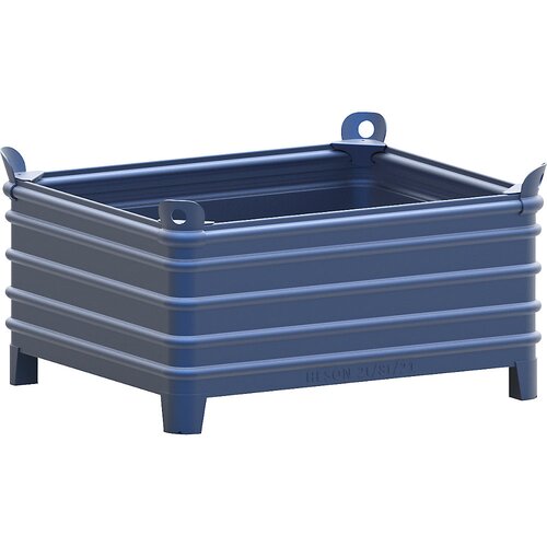 Heson zaboj za zlaganje za velike obremenitve, &amp;scaron;xd 1000 x 1200 mm, s kotnimi žepi, moder lak, od 1 kosa Slike
