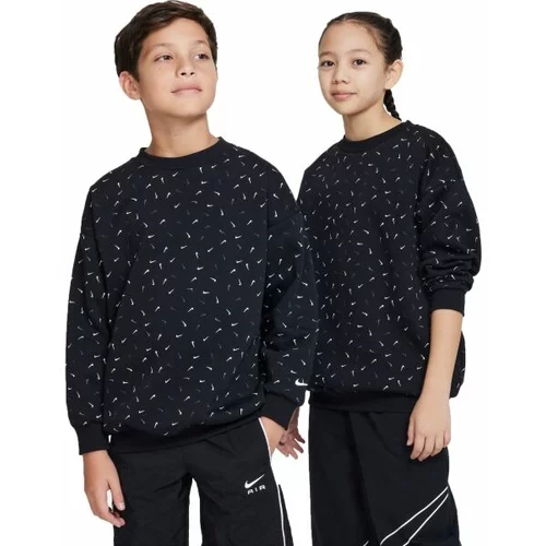 Nike NSW ICON FLC CREW LOGO PRNT Dječja majica, crna, veličina