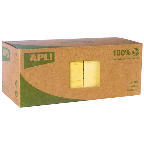 Apli Blok samolep. lističev, 75 x 75 mm recikliran papir, 12 x 100 lističev, (20375703) Cene