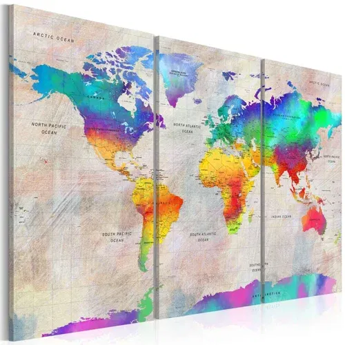  Slika - World Map: Rainbow Gradient 120x80