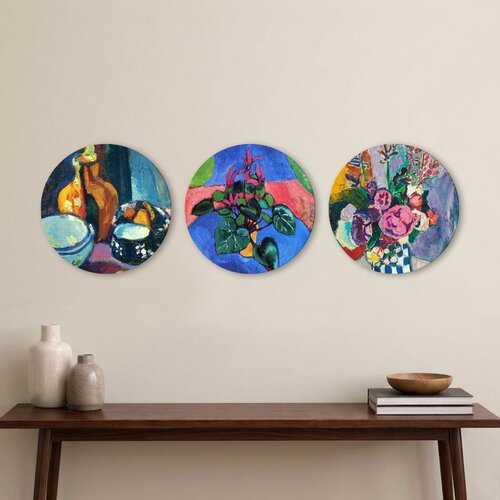 WALLXPERT 3YMDF11884 Multicolor Decorative MDF Painting (3 Pieces) Cene