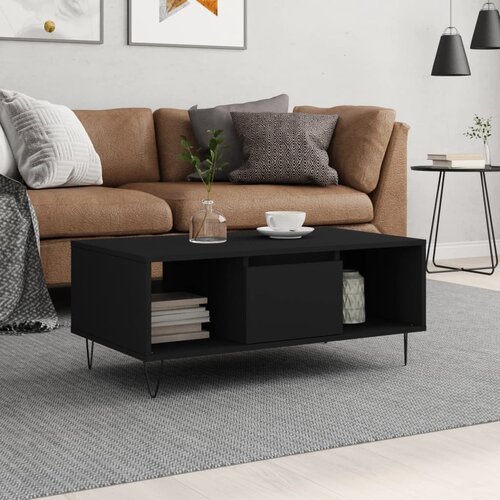  Stolić za kavu crni 90 x 50 x 36,5 cm od konstruiranog drva Slike