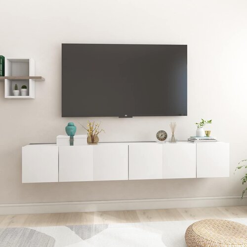 Viseći TV ormarići 3 kom bijeli 60 x 30 x 30 cm Slike