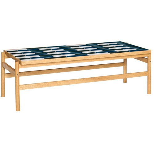 H&amp;uuml;bsch Črno-bela/v naravni barvi klubska mizica v hrastovem dekorju 61x132 cm Motif &amp;ndash; Slike