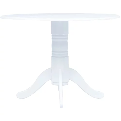 vidaXL blagovaonski stol bijeli 106 cm od masivnog drva kaučukovca