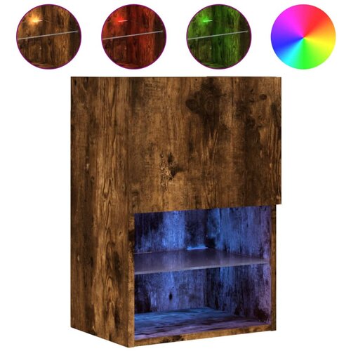 Maison Chic TV omarica - TV stojalo - Televizijska omarica z LED lučkami dimljeni hrast 40,5x30x60 cm, (21702297) Cene