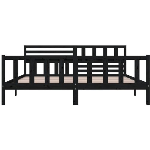  Okvir za krevet od masivnog drva crni 200 x 200 cm Slike