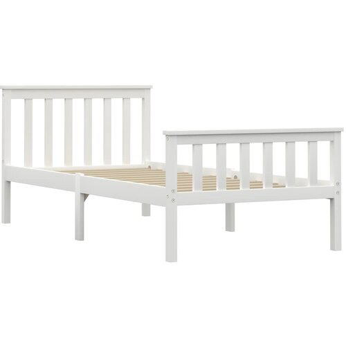 Maison Chic Postelja za odrasle - Posteljni Okvir bel iz trdne borovine 90x200 cm, (22082266) Slike