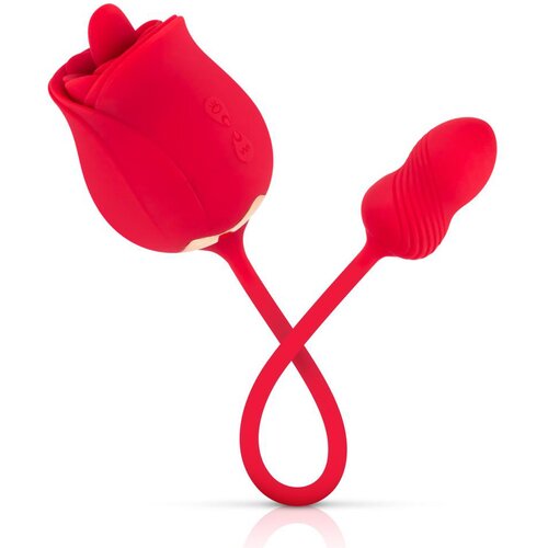Teazers Rose Vibrator &amp;amp; Clitoris Stimulator Red Slike