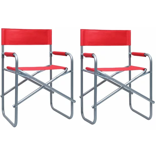  Redateljske stolice 2 kom čelične crvene