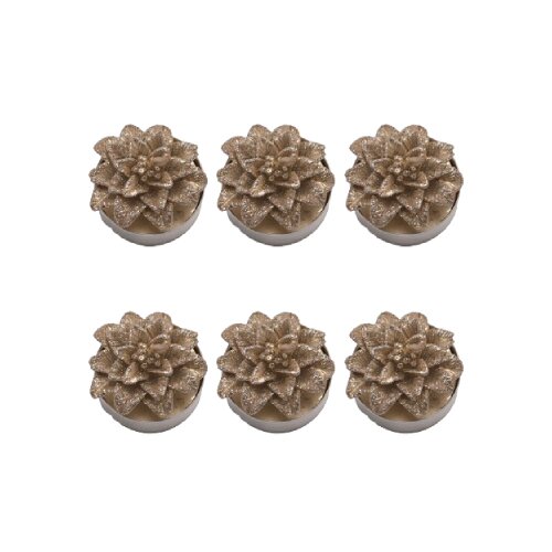 Widdop & Co. The Seasonal Gift - Sveće set 6 - Gold Poinsettia Tealights Cene