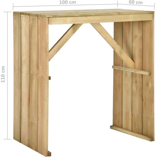vidaXL barski stol 100 x 60 x 110 cm od impregnirane borovine Cene