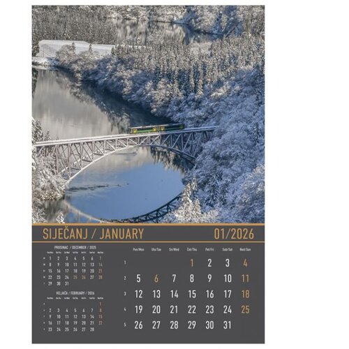  KALENDAR &amp;quot;ZRCALA U PRIRODI 2026&amp;quot; 13 LISTOVA, SPIRALA Slike