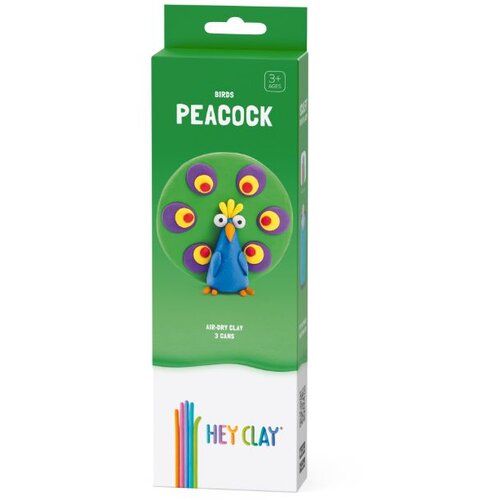 Hey Clay glina birds - 3 cans - peacock - 26012 Slike